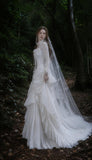 Load image into Gallery viewer, White Formal Bridal Dress with Elegant Train, Romantic Wedding Gown