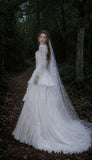 Load image into Gallery viewer, White Formal Bridal Dress with Elegant Train, Romantic Wedding Gown