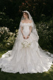 Load image into Gallery viewer, Ivory Formal Bridal Dress with Elegant Train, Romantic Wedding Gown