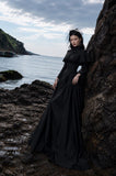 Load image into Gallery viewer, Black Alternative Wedding Gown with Flowing Train and Gothic Bridal Style