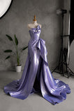 Load image into Gallery viewer, Lavender Strapless Sculptural Gown with Folded Bodice, Draped Formal Dress, Made to Measure