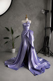 Load image into Gallery viewer, Lavender Strapless Sculptural Gown with Folded Bodice, Draped Formal Dress, Made to Measure