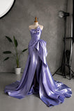 Load image into Gallery viewer, Lavender Strapless Sculptural Gown with Folded Bodice, Draped Formal Dress, Made to Measure