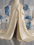 Load image into Gallery viewer, Ivory One Shoulder Wedding Gown with Floral Detail, Draped Bridal Dress, Made to Measure