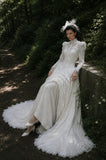 Load image into Gallery viewer, Ivory Romantic Bridal Gown with Full-Length Silhouette, Wedding Dress for Bridal Portraits