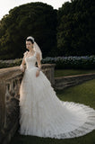 Load image into Gallery viewer, Ivory Elegant Bridal Gown with Full-Length Silhouette, Wedding Dress for Bridal Portraits