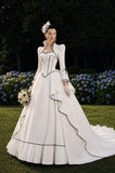 Load image into Gallery viewer, Ivory Elegant Bridal Gown with Full-Length Silhouette, Wedding Dress for Bridal Portraits