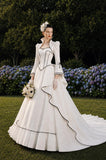 Load image into Gallery viewer, Ivory Elegant Bridal Gown with Full-Length Silhouette, Wedding Dress for Bridal Portraits