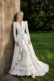 Load image into Gallery viewer, Ivory Refined Bridal Gown with Full-Length Silhouette, Wedding Dress for Bridal Portraits