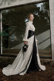 Load image into Gallery viewer, Black and Ivory Two Tone Bridal Gown, Statement Wedding Dress for Formal Ceremony