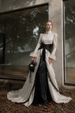 Load image into Gallery viewer, Black and Ivory Two Tone Bridal Gown, Statement Wedding Dress for Formal Ceremony