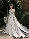 Load image into Gallery viewer, Ivory Statement Bridal Gown with Formal Bridal Look, Wedding Dress for Bridal Portraits