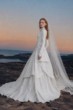 Load image into Gallery viewer, Ivory Elegant Bridal Gown with Statement Skirt, Wedding Dress for Bridal Portraits