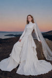 Load image into Gallery viewer, Ivory Elegant Bridal Gown with Statement Skirt, Wedding Dress for Bridal Portraits
