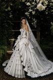 Load image into Gallery viewer, Ivory Refined Bridal Gown with Statement Skirt, Wedding Dress for Bridal Portraits