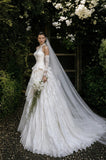 Load image into Gallery viewer, Ivory Refined Bridal Gown with Statement Skirt, Wedding Dress for Bridal Portraits