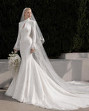 Load image into Gallery viewer, Ivory Graceful Bridal Gown with Statement Skirt, Wedding Dress for Bridal Portraits