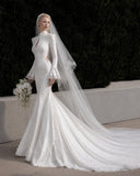Load image into Gallery viewer, Ivory Graceful Bridal Gown with Statement Skirt, Wedding Dress for Bridal Portraits