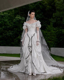Load image into Gallery viewer, Ivory Romantic Bridal Gown with Graceful Draping, Wedding Dress for Bridal Portraits