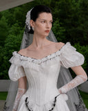 Load image into Gallery viewer, Ivory Romantic Bridal Gown with Graceful Draping, Wedding Dress for Bridal Portraits