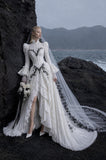 Load image into Gallery viewer, Ivory Elegant Bridal Gown with Graceful Draping, Wedding Dress for Bridal Portraits
