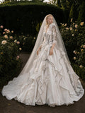 Load image into Gallery viewer, Ivory Graceful Bridal Gown with Graceful Draping, Wedding Dress for Bridal Portraits