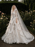 Load image into Gallery viewer, Ivory Graceful Bridal Gown with Graceful Draping, Wedding Dress for Bridal Portraits