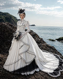 Load image into Gallery viewer, Ivory Statement Bridal Gown with Graceful Draping, Wedding Dress for Bridal Portraits