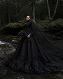 Load image into Gallery viewer, Black Statement Bridal Gown with Formal Bridal Look, Wedding Dress for Elegant Celebration