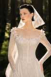 Load image into Gallery viewer, Ivory Refined Bridal Gown with Flowing Train, Wedding Dress for Wedding Reception