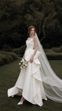 Load image into Gallery viewer, Ivory Graceful Bridal Gown with Flowing Train, Wedding Dress for Wedding Reception