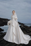 Load image into Gallery viewer, Ivory Refined Bridal Gown with Full-Length Silhouette, Wedding Dress for Wedding Reception
