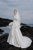Load image into Gallery viewer, Ivory Refined Bridal Gown with Full-Length Silhouette, Wedding Dress for Wedding Reception