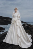 Load image into Gallery viewer, Ivory Refined Bridal Gown with Full-Length Silhouette, Wedding Dress for Wedding Reception