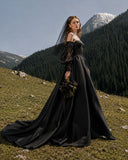 Load image into Gallery viewer, Black Elegant Bridal Gown with Ceremony Style, Wedding Dress for Elegant Celebration
