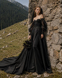 Load image into Gallery viewer, Black Elegant Bridal Gown with Ceremony Style, Wedding Dress for Elegant Celebration