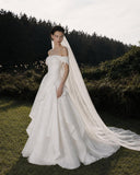 Load image into Gallery viewer, Ivory Statement Bridal Gown with Full-Length Silhouette, Wedding Dress for Wedding Reception
