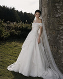 Load image into Gallery viewer, Ivory Statement Bridal Gown with Full-Length Silhouette, Wedding Dress for Wedding Reception
