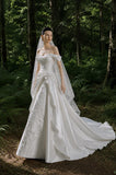Load image into Gallery viewer, Ivory Romantic Bridal Gown with Statement Skirt, Wedding Dress for Wedding Reception