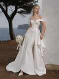 Load image into Gallery viewer, Ivory Elegant Bridal Gown with Statement Skirt, Wedding Dress for Wedding Reception