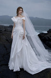 Load image into Gallery viewer, Ivory Graceful Bridal Gown with Statement Skirt, Wedding Dress for Wedding Reception