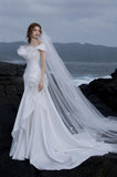 Load image into Gallery viewer, Ivory Graceful Bridal Gown with Statement Skirt, Wedding Dress for Wedding Reception
