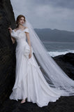 Load image into Gallery viewer, Ivory Graceful Bridal Gown with Statement Skirt, Wedding Dress for Wedding Reception