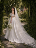 Load image into Gallery viewer, Ivory Classic Bridal Gown with Graceful Draping, Wedding Dress for Wedding Reception