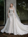 Load image into Gallery viewer, Ivory Graceful Bridal Gown with Graceful Draping, Wedding Dress for Wedding Reception