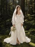 Load image into Gallery viewer, Ivory Statement Bridal Gown with Graceful Draping, Wedding Dress for Wedding Reception