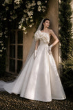 Load image into Gallery viewer, Ivory Elegant Bridal Gown with Ceremony Style, Wedding Dress for Wedding Reception