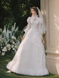 Load image into Gallery viewer, Ivory Statement Bridal Gown with Ceremony Style, Wedding Dress for Wedding Reception