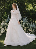 Load image into Gallery viewer, Ivory Statement Bridal Gown with Ceremony Style, Wedding Dress for Wedding Reception