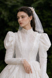Load image into Gallery viewer, Ivory Elegant Bridal Gown with Flowing Train, Wedding Dress for Elegant Celebration